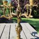 Old chandelier with 5 branches, decorated with Rinceaux, Louis XV / Rocaille style. In gilded bronze