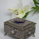 Vintage Silver Metal Jewelry Box Japan