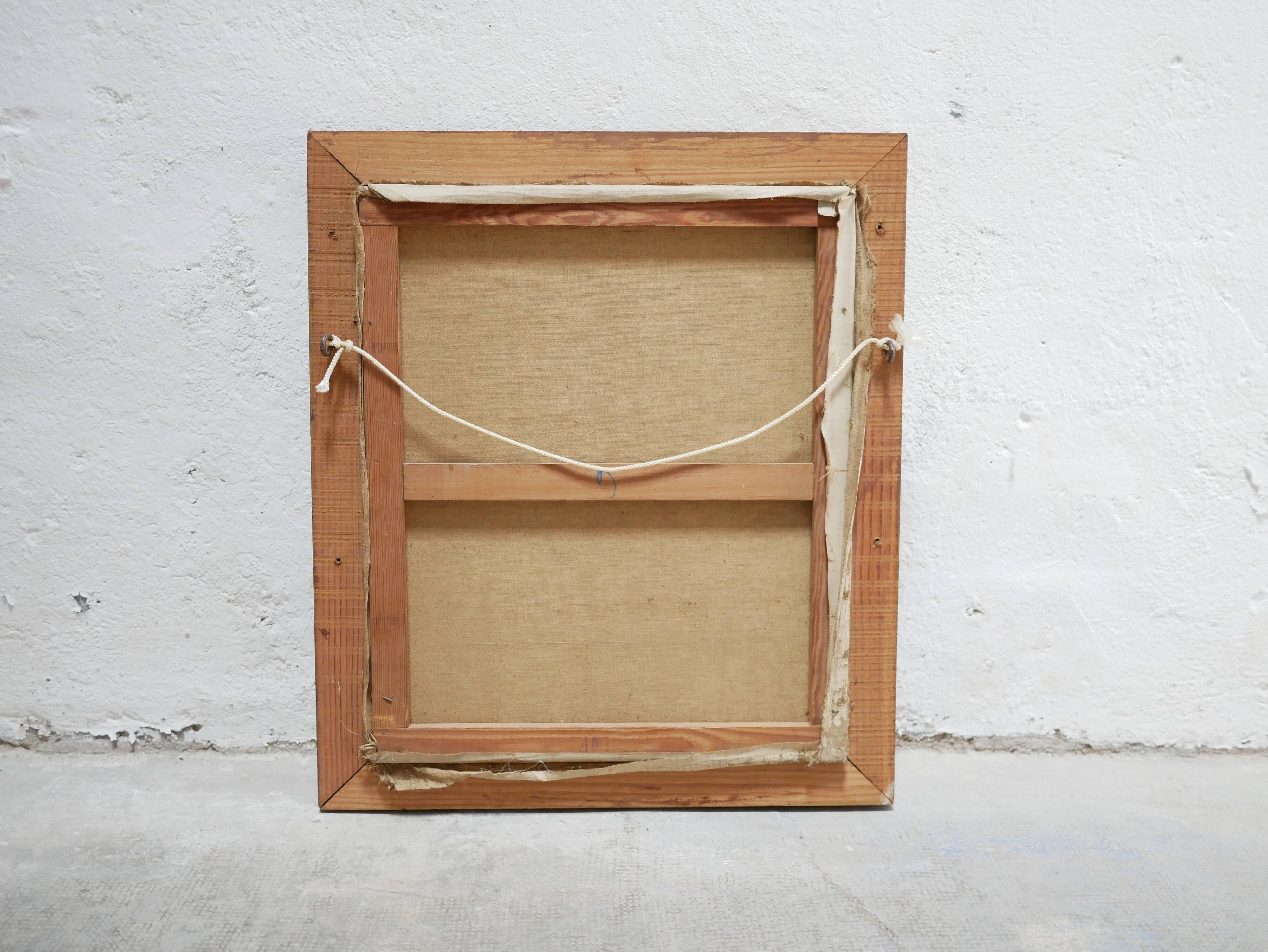 Portrait painting, painting on old canvas