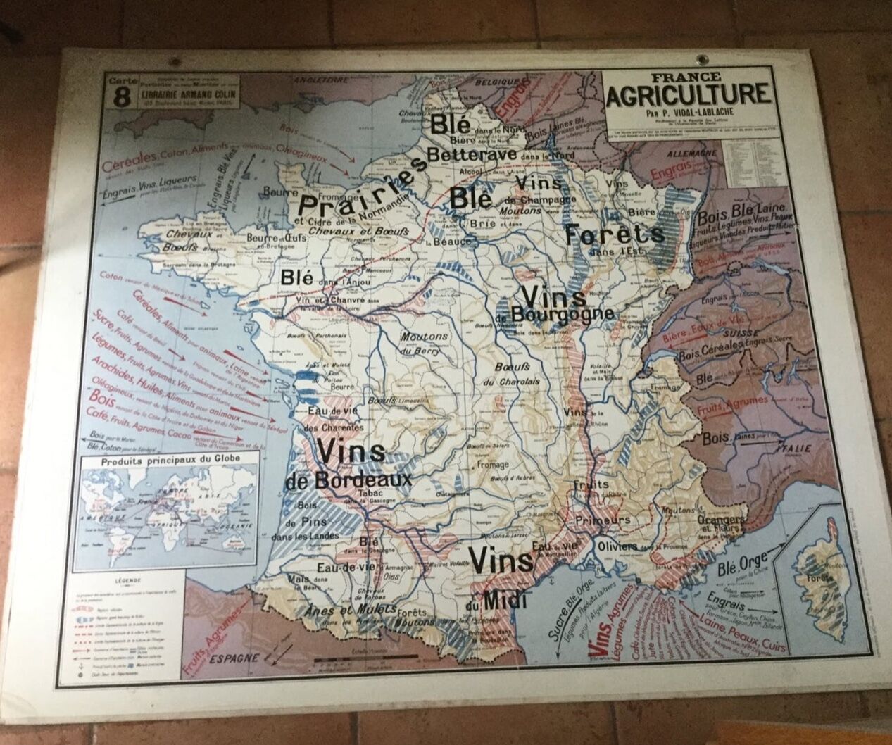 Map of France Vidal Lablache number 8