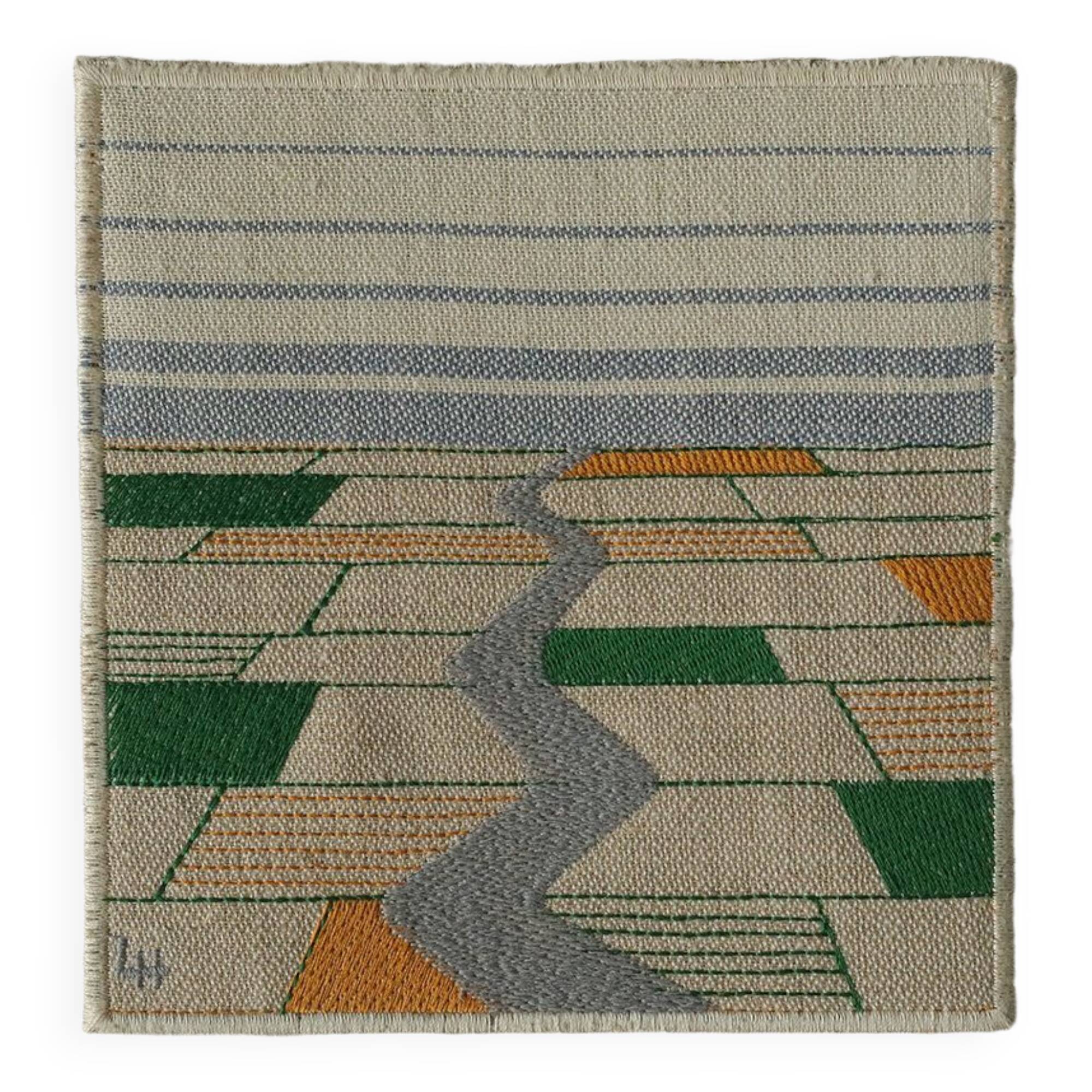 Tapisserie murale du paysage fluvial finlandais par Liisa Hjelt pour Lapua Kankuri, 1993
