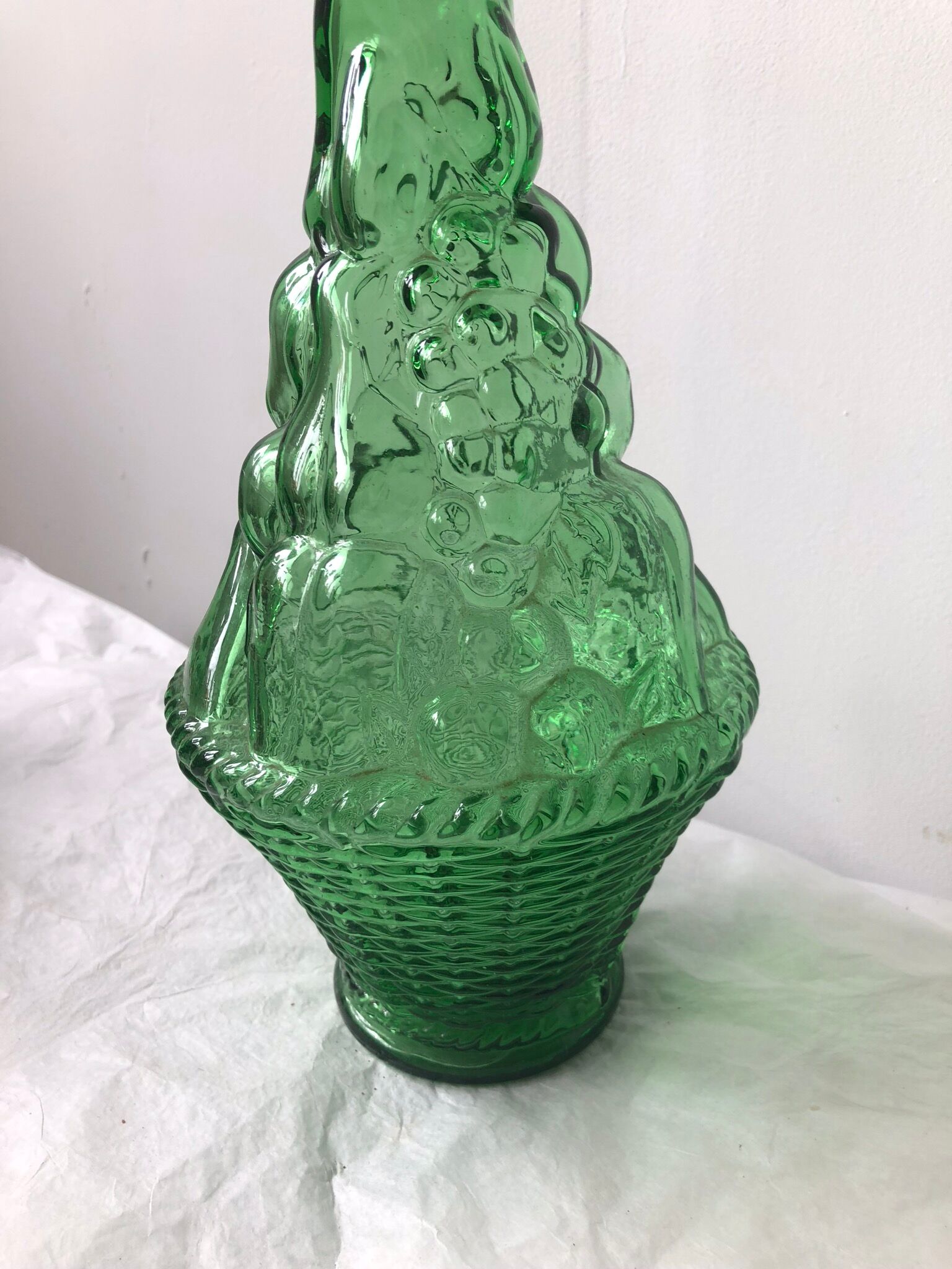 Italian green glass carafe