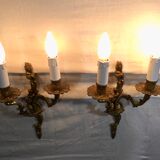 Paire d’appliques bronze 2 lumières style Louis XV