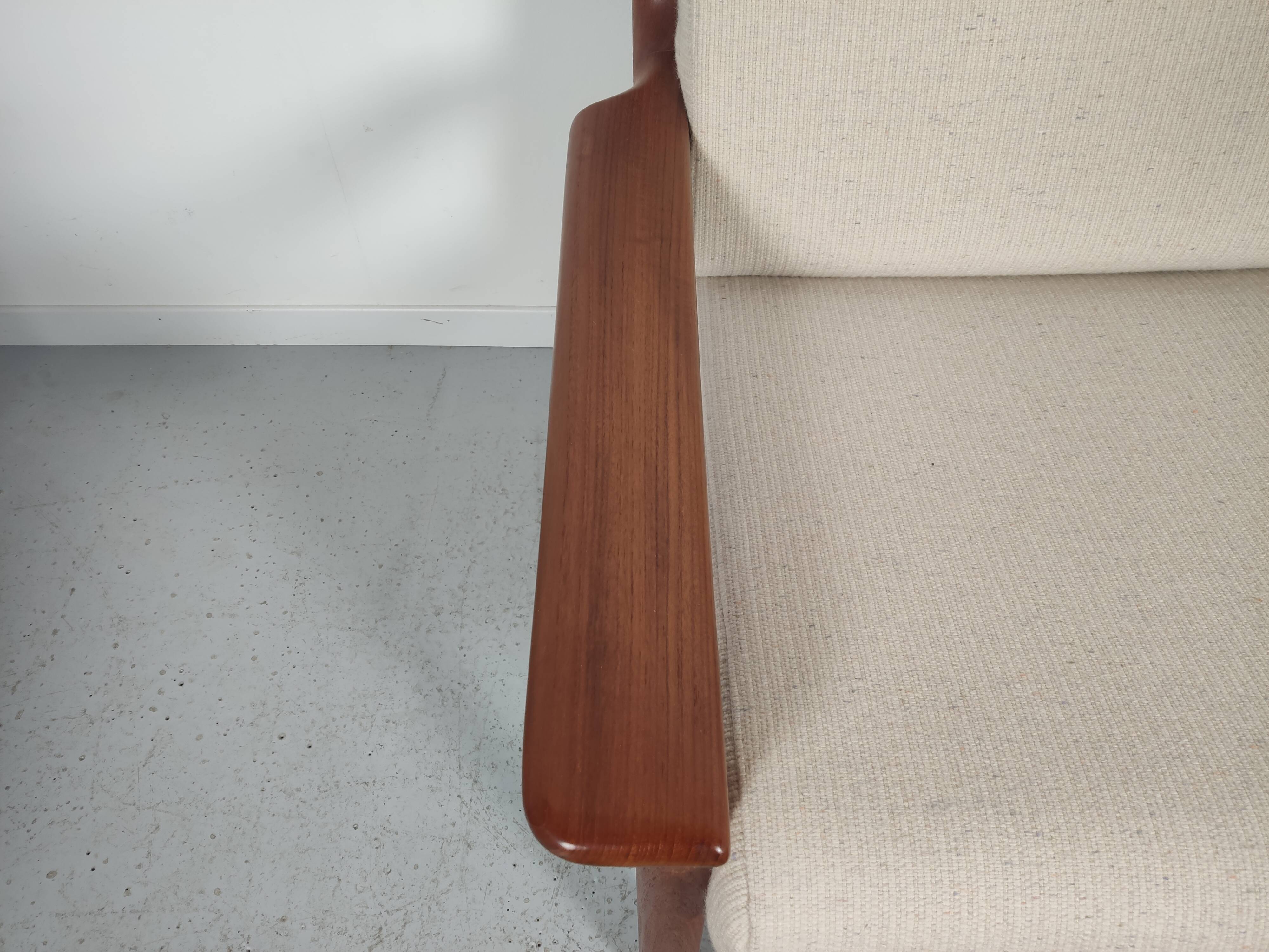 JUUL KRISTENSEN 3-seater teak sofa for Glostrup, Denmark 1960s