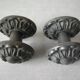 Set of 2 cast iron metal door handles 7.3 cm old door locksmith