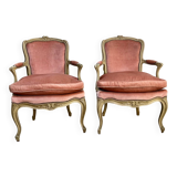 Paire de fauteuils cabriolet Louis XV