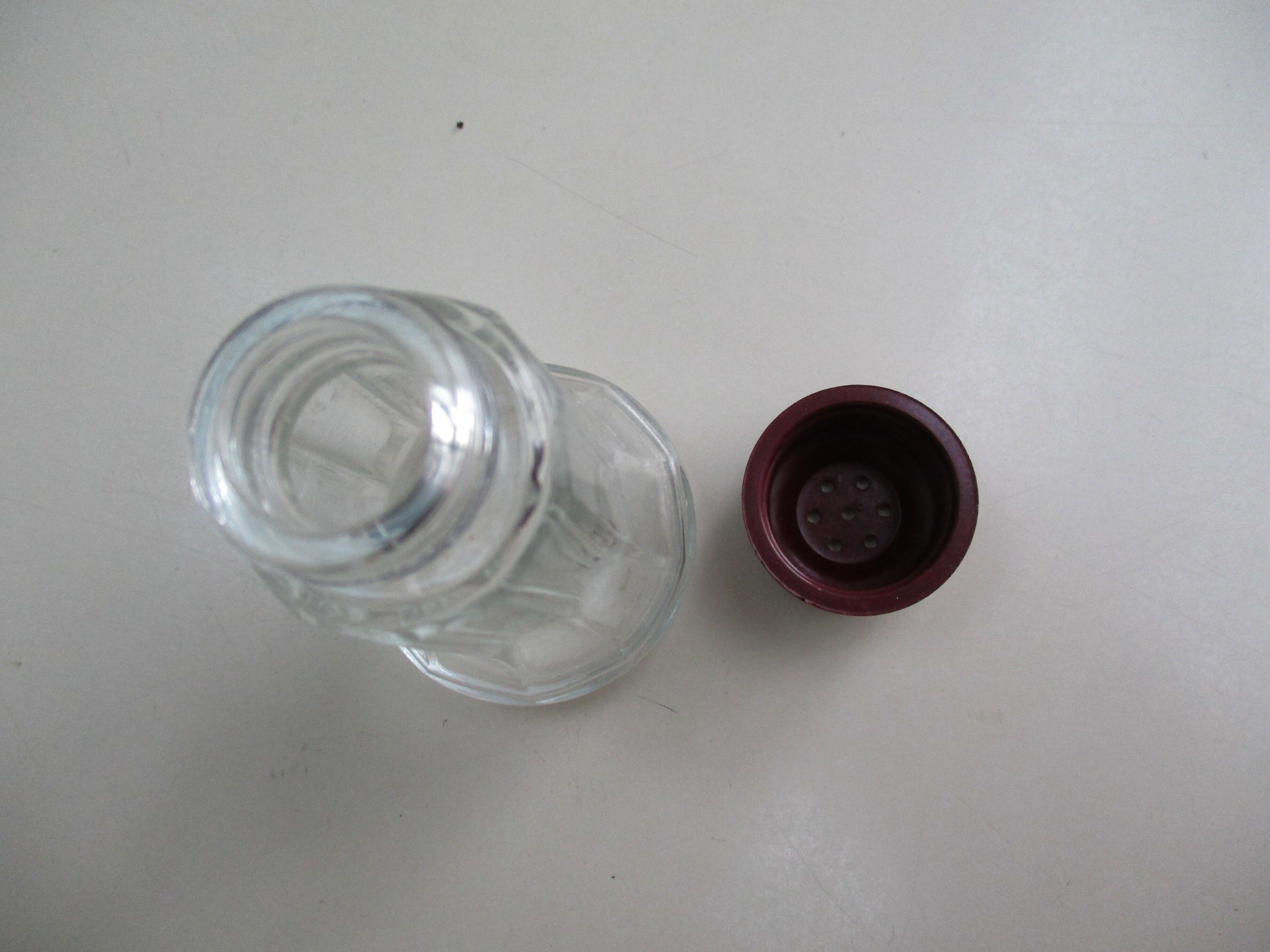 Glass and Bakelite art deco salière