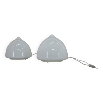 Pair of glass table lamps by Krásno nad Bečvou, 1960s