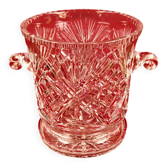 Seau à glace, à Champagne, Vins, Années 70 Vintage cristal taillé 26 cm