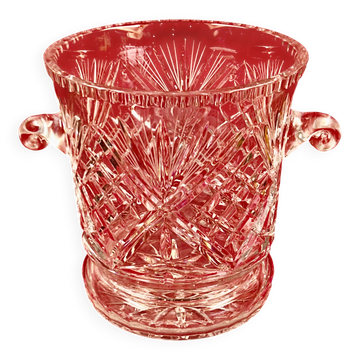Seau à glace, à Champagne, Vins, Années 70 Vintage cristal taillé 26 cm