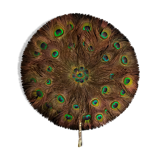 Double-sided peacock feathered eventail