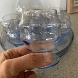 Art deco decanter and tray glass set