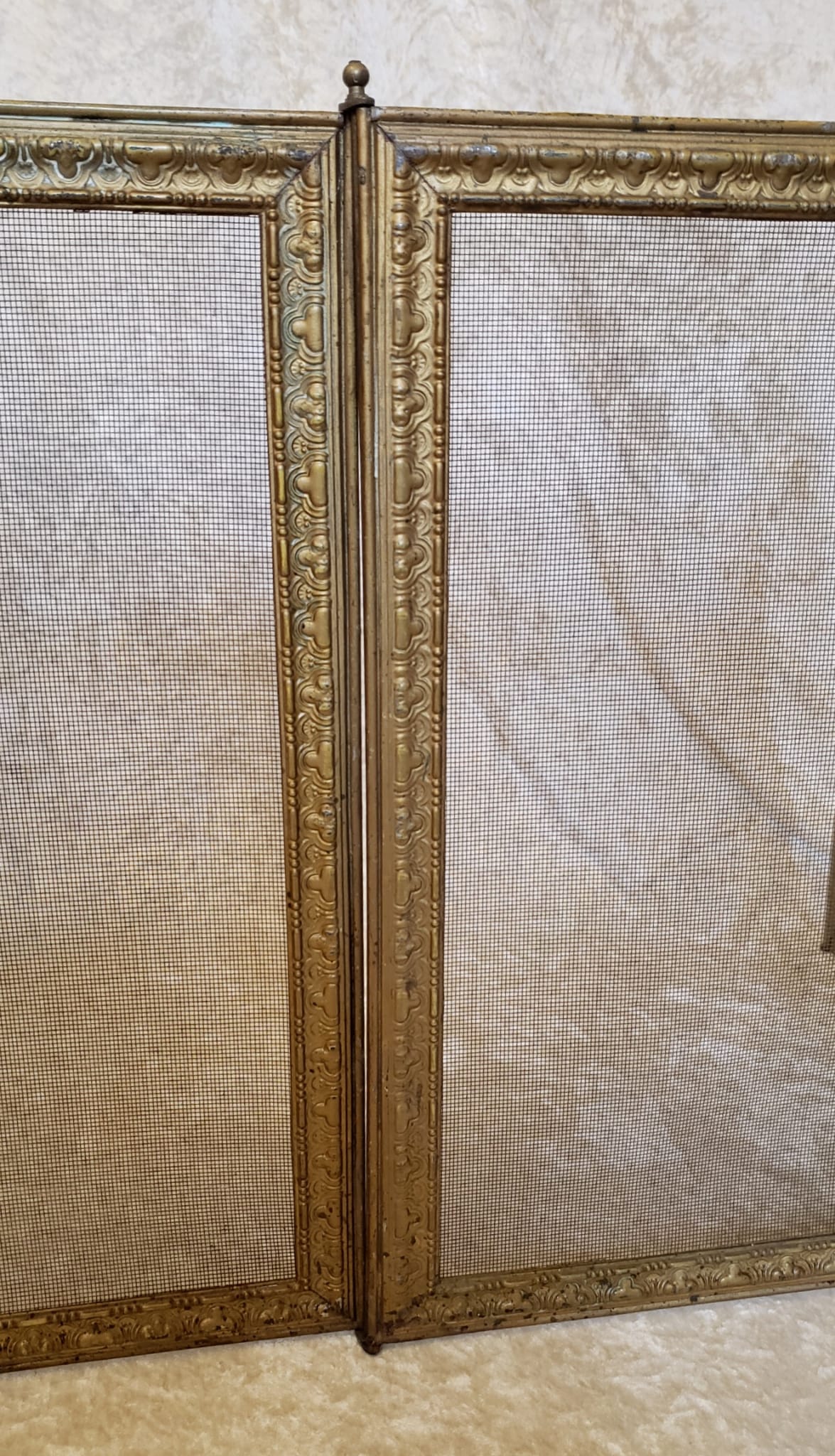 Brass and bronze steel firewall 4 panels XIX°