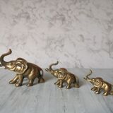 Trio d'éléphants en laiton