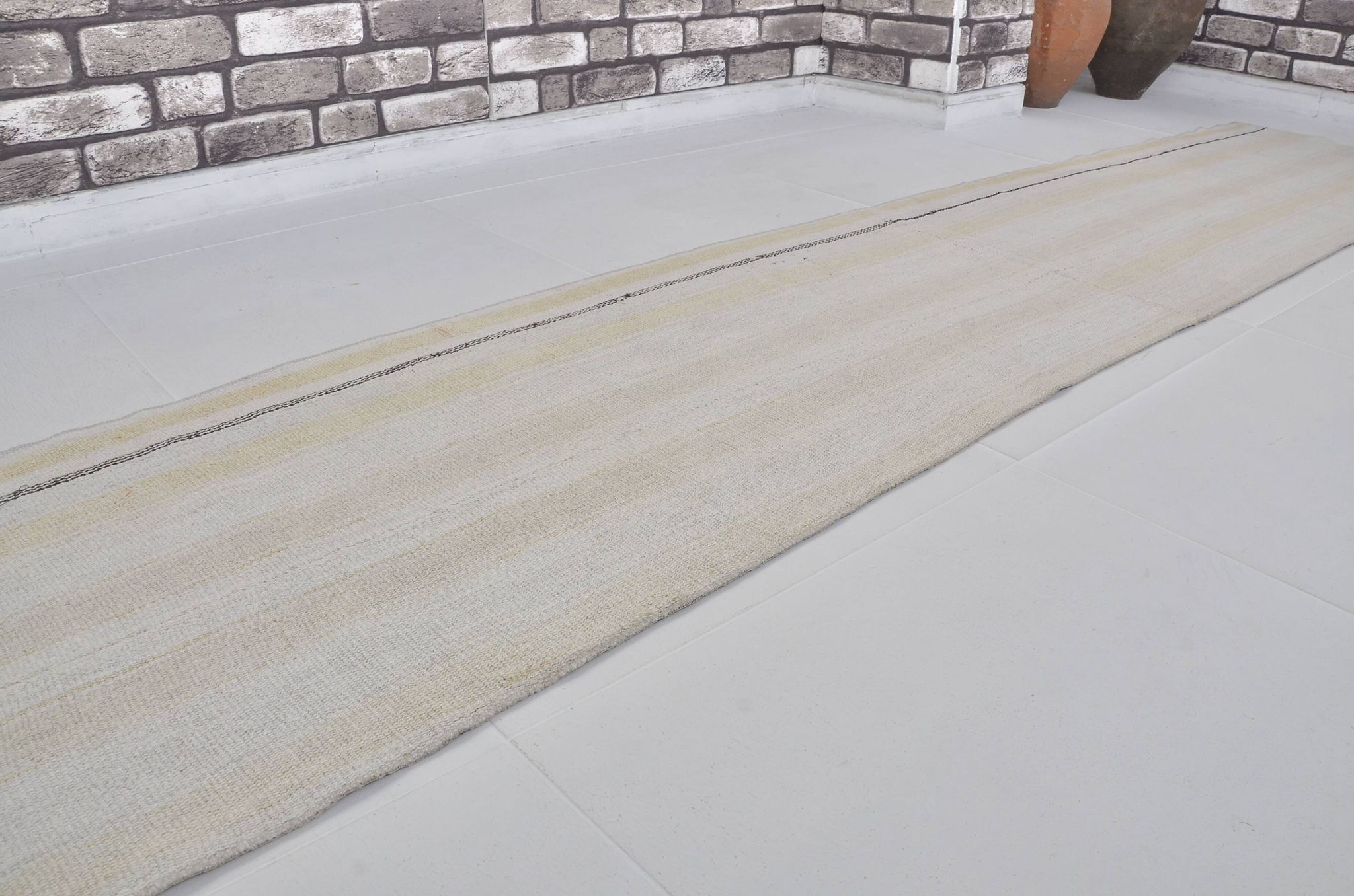 Tapis en chanvre neutre rayé sku 3789