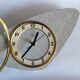 Vintage formica clock asymmetrical silent wall clock "Vedette transistor gray"