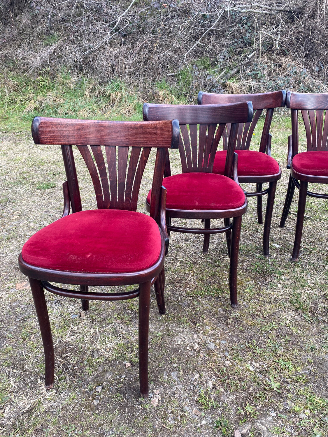 Velvet bistro chairs