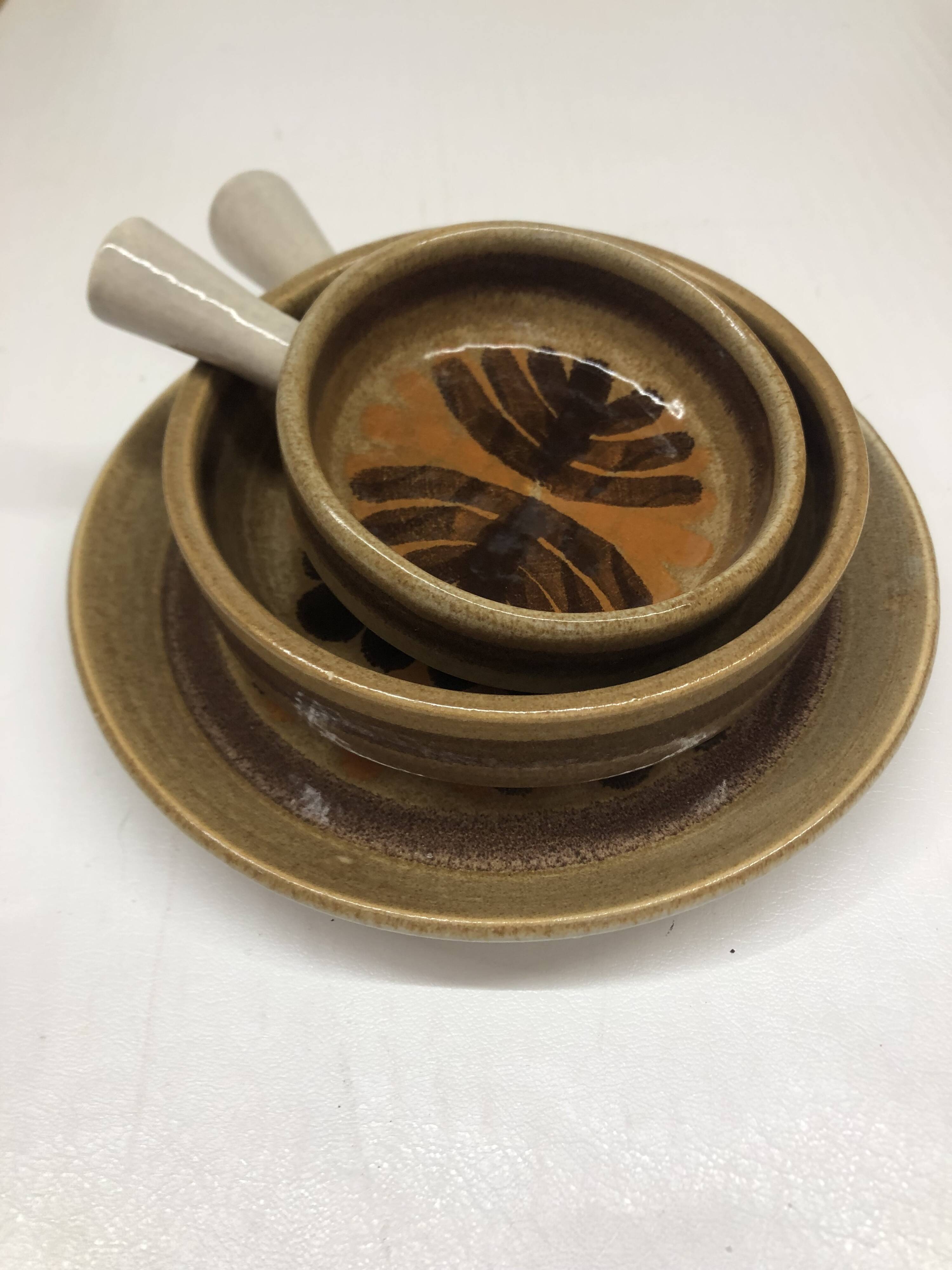 Set of three ceramic dishes from Pornic