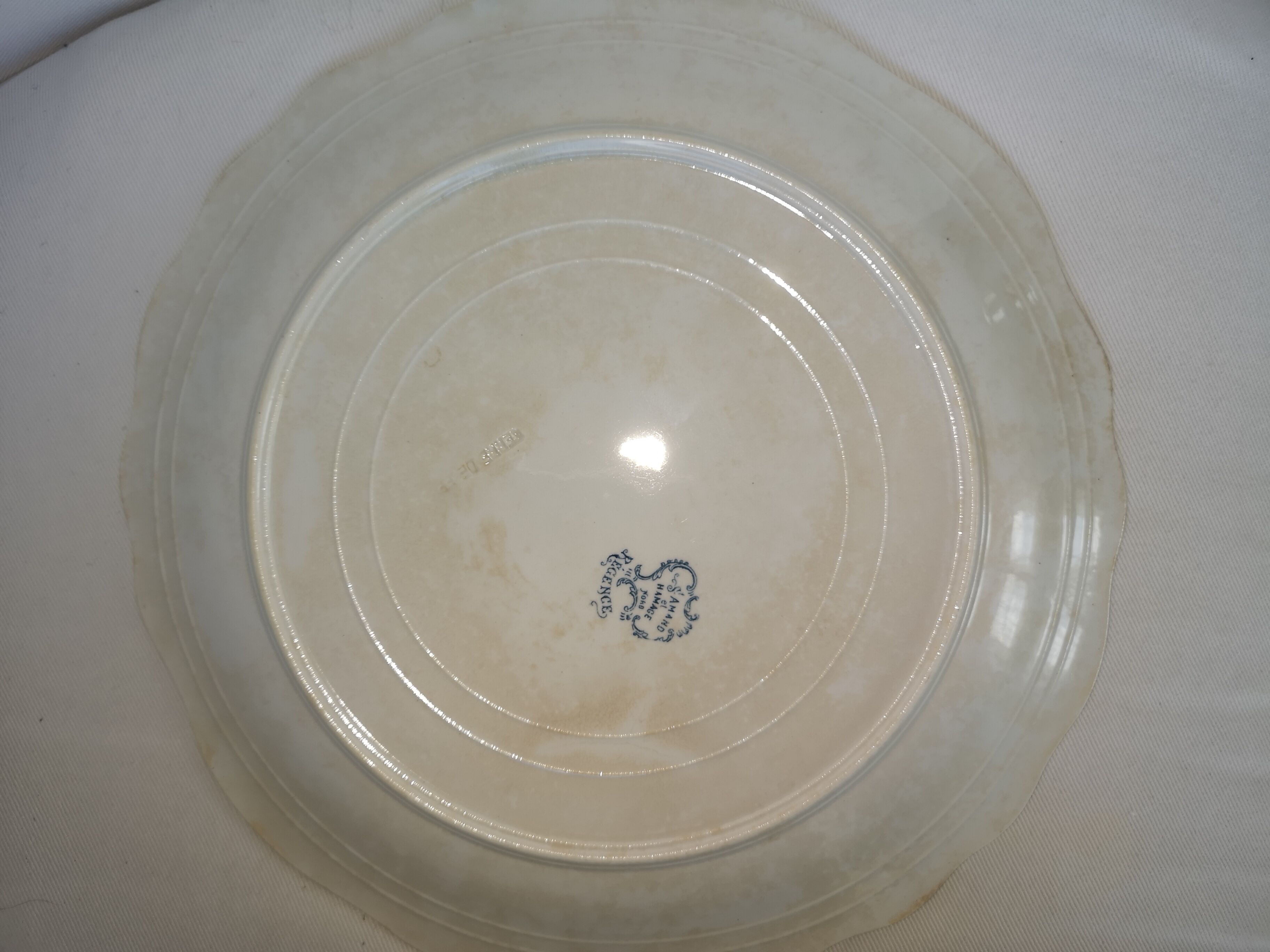 Serving dish, Saint Amand iron earth and Regency model hamage