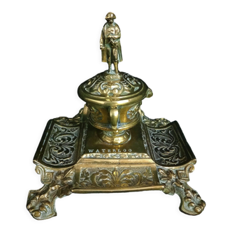 Brass inkwell with Napoleon figurine