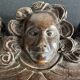 Ancient fronton cherub angel in carved wood 18th-19th century
