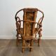 Organic Modernist Armchair in Rattan and Cowhide, Italian Work, A