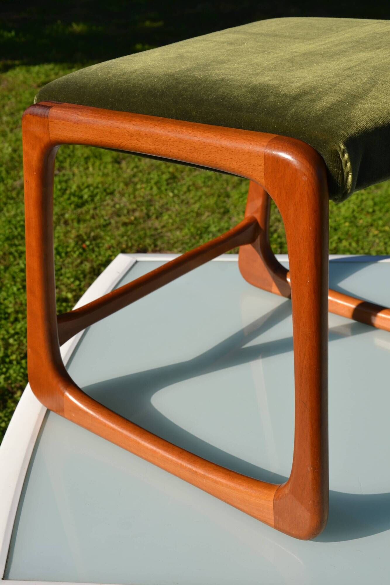 Scandinavian "sledge" chair in teak by Baumann
