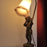 Lampe en bronze "Farbel" avec joueur de flute