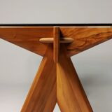 Dining table in walnut, Italy 80s