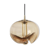 1 of 7 large smoked glass pendant by Peill & Putzler, Germany, 1970s