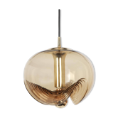 1 of 7 large smoked glass pendant by Peill & Putzler, Germany, 1970s