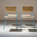 Hand-woven iron chairs from the 70s/80s, set of 4