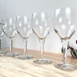 6 vintage crystal water glasses