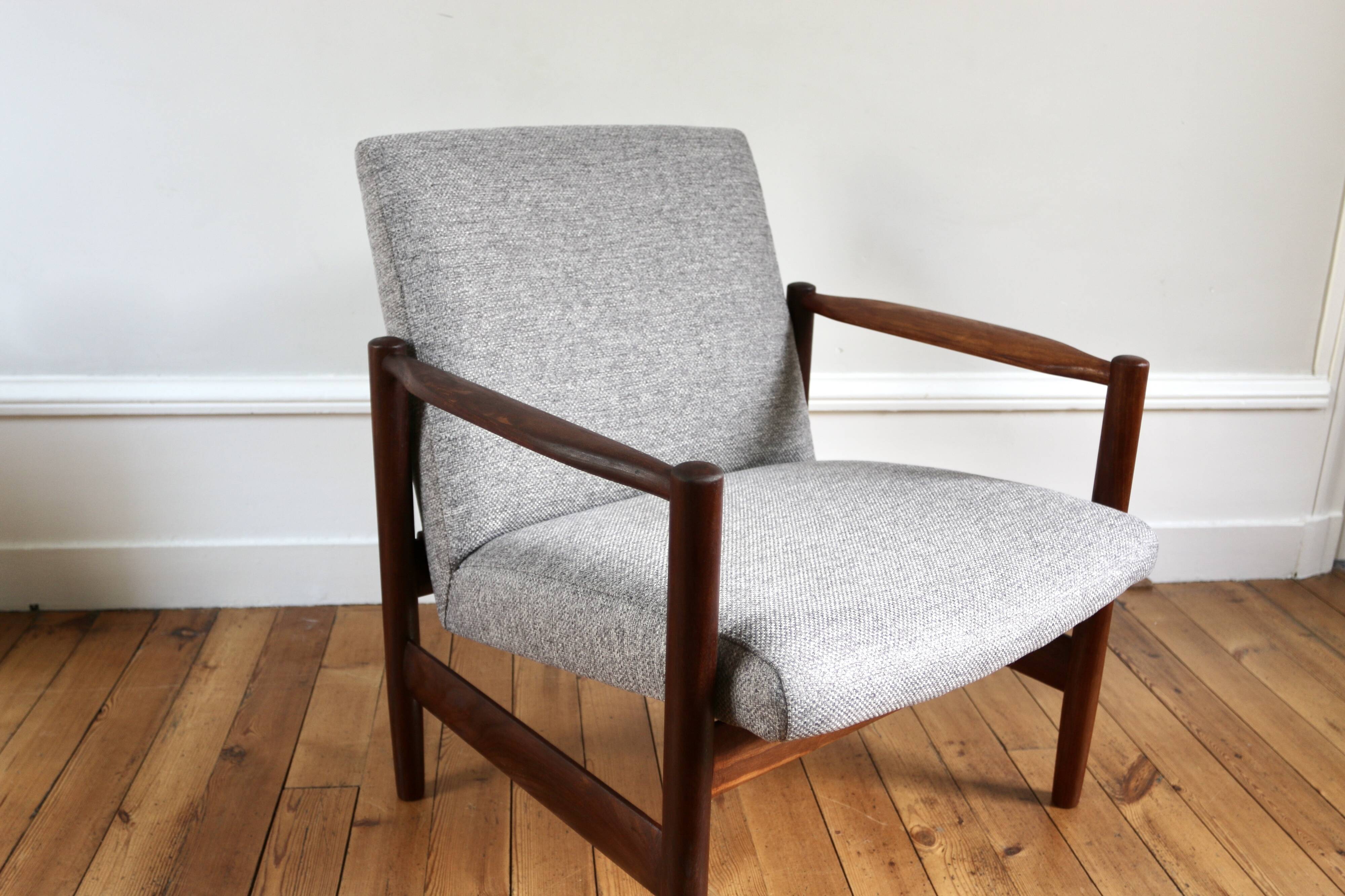 Pair of vintage Scandinavian teak armchairs from the 1960s