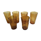Series of 6 amber glasses