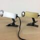 Clip spotlight wall lamps osram aluminum gold square space age 60