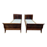 Empire style mahogany twin beds