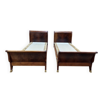 Empire style mahogany twin beds