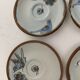 6 ceramic cups Ken Edwards, Tonala, Mexico, with sub cups and sugar