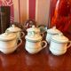 6 anciens pots a creme porcelaine de paris 19eme (1850) lot de 6