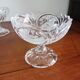 Set of 7 Arques crystal dessert bowls, Passereaux, bird decor