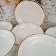 Lot de 9 assiettes creuses Villeroy et Boch beiges liseré doré