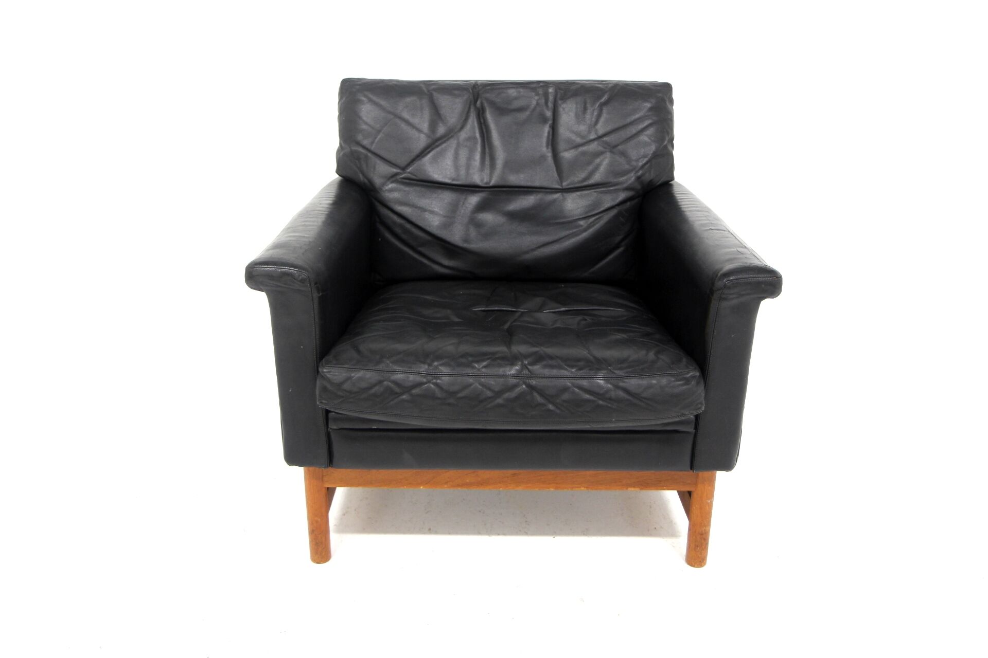 Fauteuil scandinave en cuir, Suède, 1960