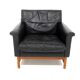 Fauteuil scandinave en cuir, Suède, 1960