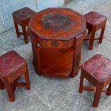 Coffee table (tea table) and stools x 4, 1960s.