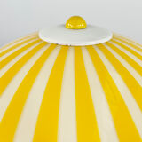 Lampe de table à rayures jaune en verre de murano par dv, 1970