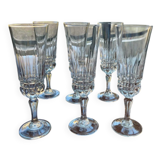 6 Luminarc champagne flutes