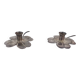 Two silver clover candleholders by Carl Frederik Christiansen, Denmark