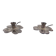 Two silver clover candleholders by Carl Frederik Christiansen, Denmark