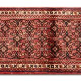 Handmade persian rug, red wool runner rug- 75x387cm
